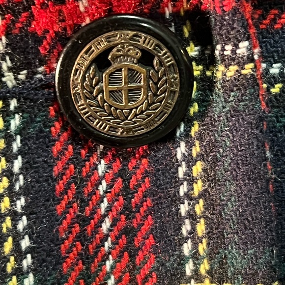 Black & red plaid blazer size 6P wool blend - Picture 6 of 9